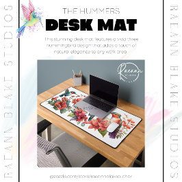 Drie Hummingbird Design Desk Mat