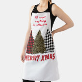 Drie humoristische geruite kerstbomen schort (Insitu)