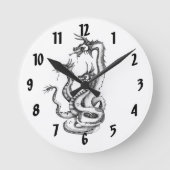 Drie Hydra Design Clock Ronde Klok (Voorkant)