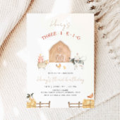 Drie-I-E-I-O Boerderijdieren 3e Verjaardag Beige S Kaart