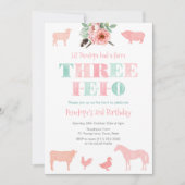 DRIE-IEIO, Oude MacDonald Meisje 3e Verjaardagsfee Kaart (Voorkant)