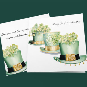 Drie Ierse St Patrick's Day Leprechaun Petten Kaart
