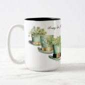Drie Ierse St Patrick's Day Leprechaun Petten Tweekleurige Koffiemok (Links)