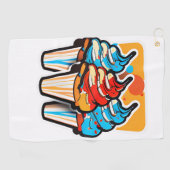 Drie ijsjes wasdoek golfhanddoek (Horizontaal)