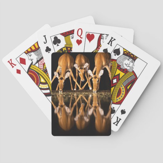 Drie impala's drink 's nachts samen pokerkaarten (Achterkant)