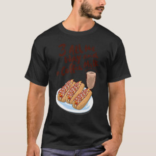Drie in de weg en een koffie-koffie warme Wei T-shirt