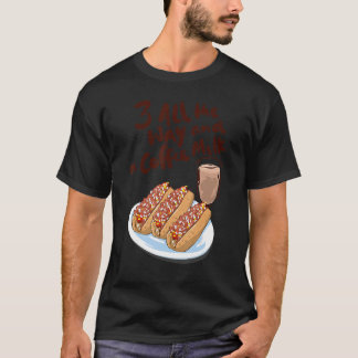 Drie in de weg en een koffie-koffie warme Wei T-shirt