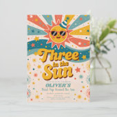 Drie in de zon Zonne 3e verjaardag Kaart (Staand voorkant)