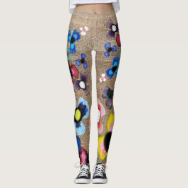 Drie-in-een bloemen jeugd effect leggings