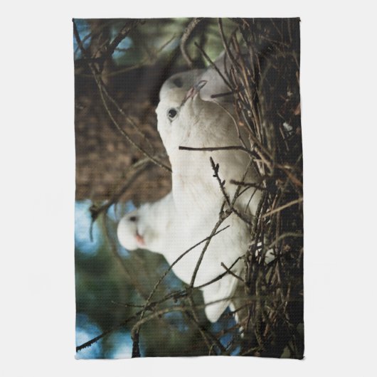 Drie in een boom theedoek (Verticaal)