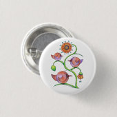 'Drie in een boom' vogels Ronde Button 3,2 Cm (Voorkant /achterkant)