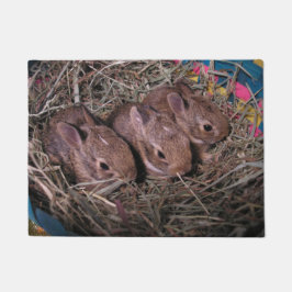 Drie in een roestdeur deurmat