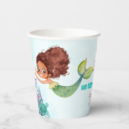 Drie in het Zee BrownMermaid Girls 3e verjaardag Papieren Bekers