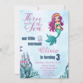 Drie in het Zee Zeemeermin Meisjes 3e Verjaardag Kaart (Voorkant)