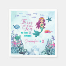Drie in het Zee Zeemeermin Thema 3e verjaardagsdee