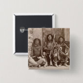 Drie Indische Braves, gefotografeerd door de Royal Vierkante Button 5,1 Cm (Voorkant /achterkant)