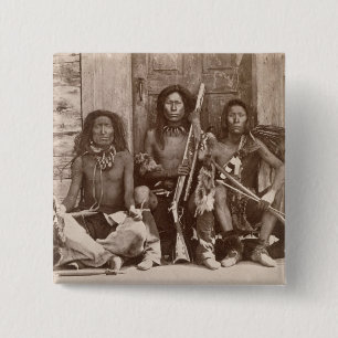 Drie Indische Braves, gefotografeerd door de Royal Vierkante Button 5,1 Cm