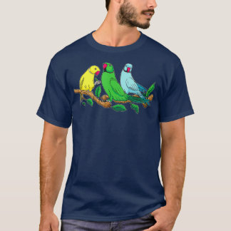 Drie Indische ringnek Parrots Ringnecked Parrot T-shirt