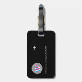 Drie Initiaal Lagen W (bewerkbaar) zwart Bagagelabel (Achterkant verticaal)