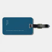 Drie Initiaal van Lagen W (editable) Blauw Bagagelabel (Achterkant horizontaal)