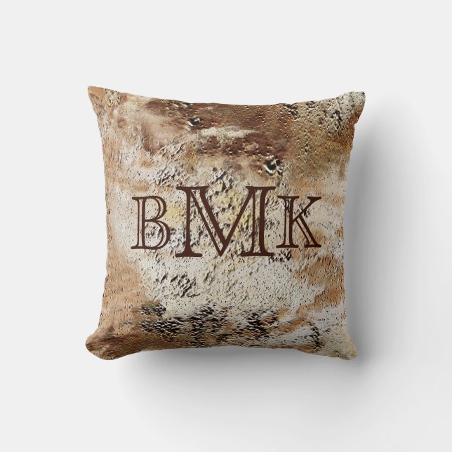 Drie INITIALEN of MONOGRAM Man Cave Pillow Kussen (Voorkant)