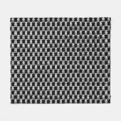 Drie Initialen patroon op zwart Fleece Deken (Voorkant (Horizontaal))