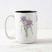 Drie Iris Bloemen Tweekleurige Koffiemok (Links)