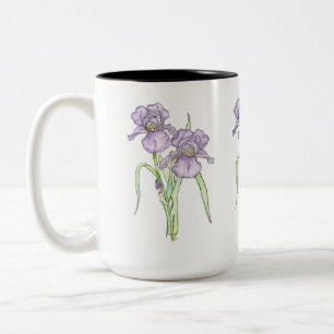 Drie Iris Floral Tweekleurige Koffiemok