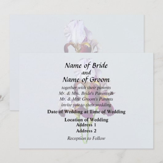 Drie Irissen in Schakeringen van Magenta Kaart (Voorkant / Achterkant)