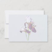 Drie irissen in tinten magenta RSVP kaartje (Achterkant)