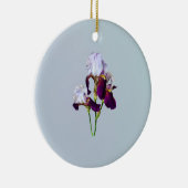 Drie irissen in tinten van magenta keramisch ornament (Rechts)