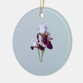 Drie irissen in tinten van magenta keramisch ornament (Links)