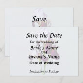 Drie irissen in tinten van magenta save the date (Voorkant / Achterkant)