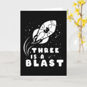 DRIE IS EEN BLAST 3rd Birthday Boy 3 Year Kaart (Gele Bloem)