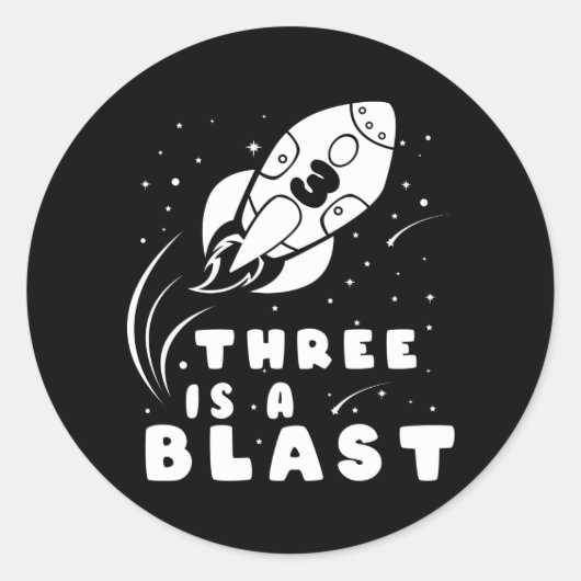 DRIE IS EEN BLAST 3rd Birthday Boy 3 Year Ronde Sticker (Voorkant)
