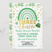 Drie is een charme 3e verjaardag St Patrick's Day Kaart (Voorkant / Achterkant)