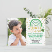 Drie is een charme 3e verjaardag van de foto van S Kaart (Staand voorkant)