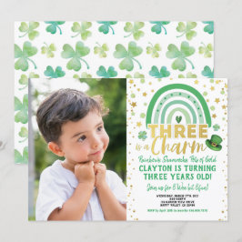 Drie is een charme 3e verjaardag van de foto van S Kaart