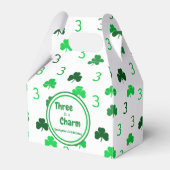 Drie is een charme St Patrick's Day 3e verjaardag Bedankdoosjes (Voorkant Zijde)