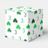 Drie is een charme St Patrick's Day 3e verjaardag Bedankdoosjes (Achterkant)