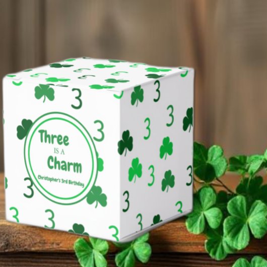 Drie is een charme St Patrick's Day 3e verjaardag Bedankdoosjes