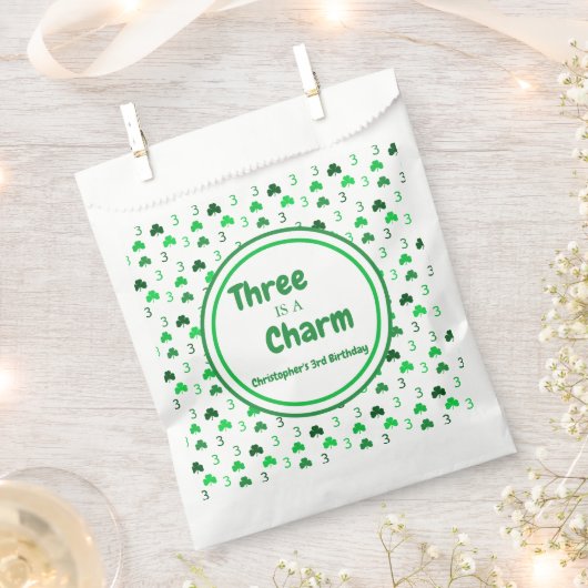 Drie is een charme St Patrick's Day 3e verjaardag Bedankzakje (Geknipt)
