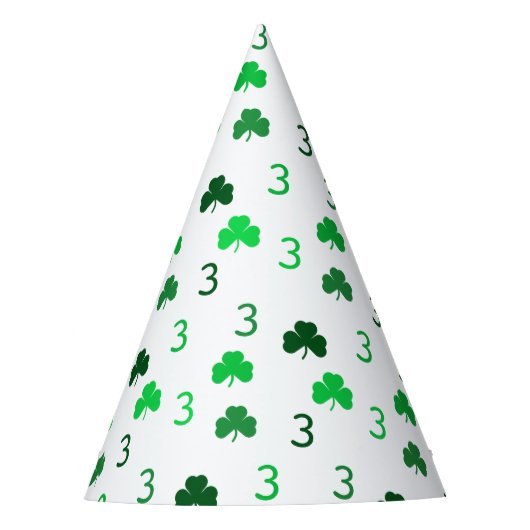 Drie is een charme St Patrick's Day 3e verjaardag Feesthoedjes (Voorkant)