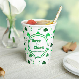 Drie is een charme St Patrick's Day 3e verjaardag Papieren Bekers