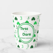 Drie is een charme St Patrick's Day 3e verjaardag Papieren Bekers (Voorkant)