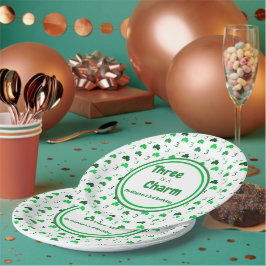 Drie is een charme St Patrick's Day 3e verjaardag Papieren Bordje