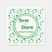 Drie is een charme St Patrick's Day 3e verjaardag Servet (Voorkant)
