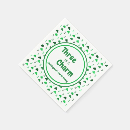 Drie is een charme St Patrick's Day 3e verjaardag Servet (Hoek)