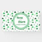 Drie is een charme St Patrick's Day 3e verjaardag Spandoek (Horizontaal)