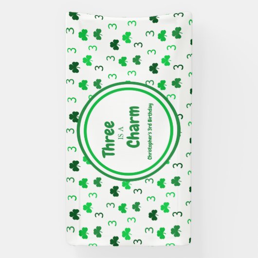 Drie is een charme St Patrick's Day 3e verjaardag Spandoek (Verticaal)